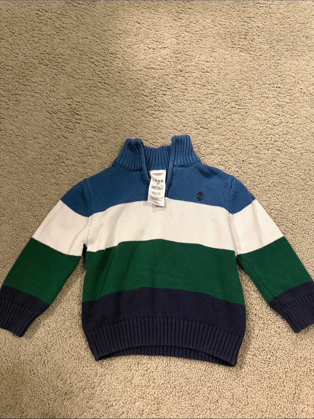 Izod Men’s Zip-Up Sweater in Blue, White, Green, Navy